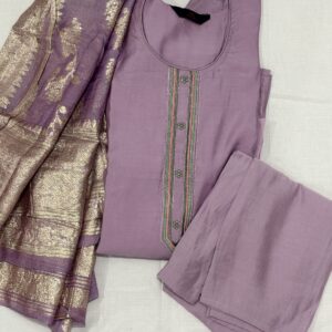 Pure Silk Cotton Chudidhar- With Tissue Banarasi Dupatta