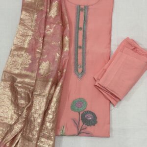 Pure Silk Cotton Chudidhar- With Tissue Banarasi Dupatta