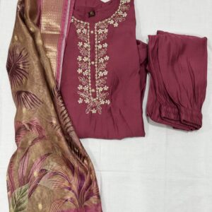 Pure Silk Cotton Chudidhar- With Tissue Banarasi Dupatta