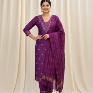 Silk side open chudidhar