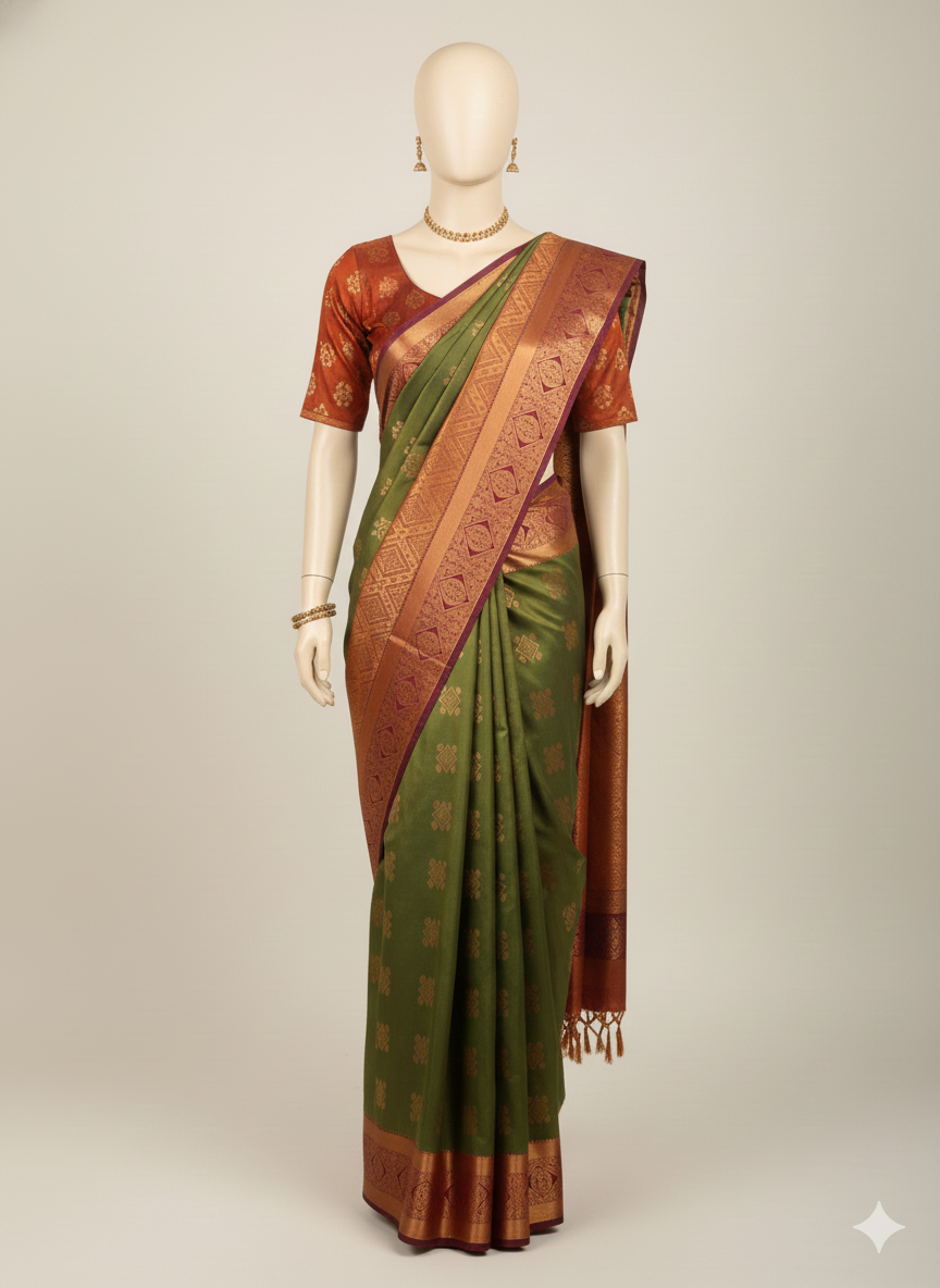 Pure kanjivaram silk saree - Image 2